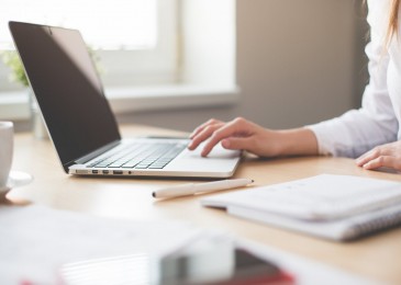 Business Woman Working on Laptop